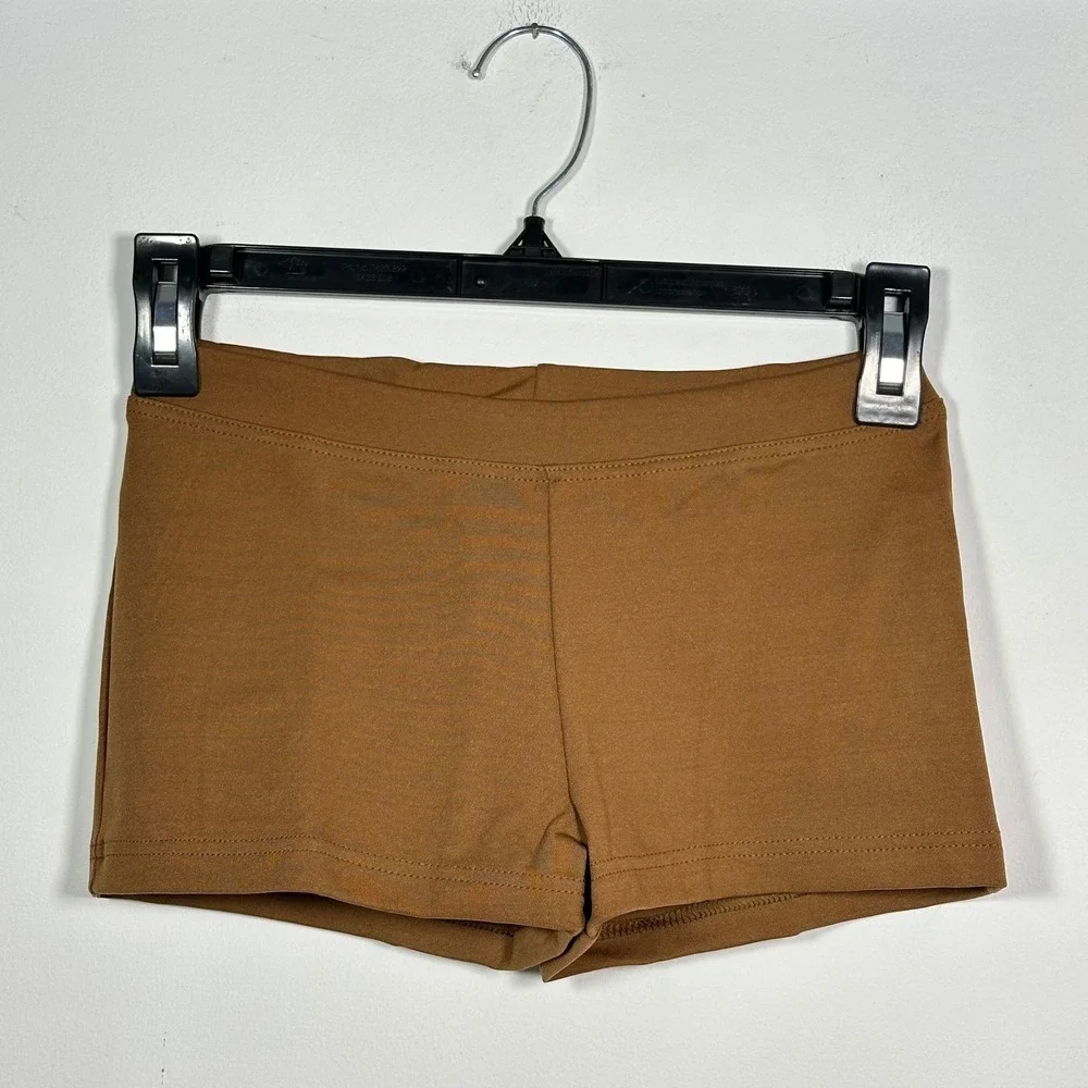 Capezio Boycut Lowrise Shorts Brown Dance Athletic CL Large NWT